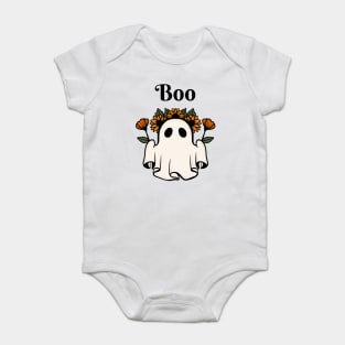 Cute ghost with flowers for Halloween Baby Bodysuit